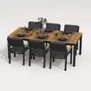 Садовая мебель для отдыха Ideal patio Outdoor style Tella BONTA 220 dark алюМиний темно-серый:стол, 6 стульев