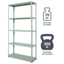 Стеллаж Colour 5 полок 90x175x30 см нагрузка на полку до 70 кг металл цвет зеленый