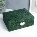 Шкатулка под часы Simaland 2 отделения и бижутерию Под бархат тёмно-зелёная 8x15.5x20.5 см