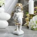 Статуэтка "Амур" белая с золотом 27 см