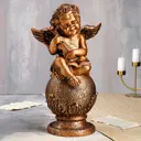 Статуэтка "Ангел на шаре со скрипкой" бронзовый цвет 47 см