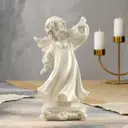 Статуэтка "Ангел с фонарем", перламутровая, 26.5 см