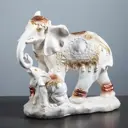 Копилка "Слоны семья" глянец, белая, 26 см