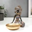 Подставка интерьерная Африканка в головном уборе-веер 18.5x20.5x13 см