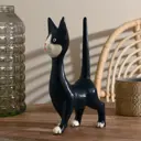 Сувенир интерьерный "Кошечка любопытная" чёрная 15x27x7 см