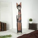 Сувенир интерьерный "Кошечка" чёрная с коричневым узором, 80x12.5x5.5 см