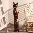 Сувенир интерьерный "Кошка морская с рыбкой и ящерками" 80x13x7 см