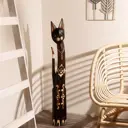 Сувенир интерьерный "Кошка с крупным цветком" 100x20x7 см
