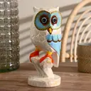 Сувенир интерьерный "Сова на ветке" голубая 23 см