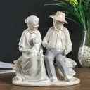 Сувенир интерьерный "Дедушка с бабушкой на лавочке с пёсиком" 22.5x12x21 см