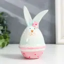 Сувенир интерьерный "Зайчонок - неваляшка с цветочком" голубой, 6x6x11.4 см