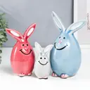 Набор сувениров интерьерных 3 шт "Пасхальные кролики" 10x5x4 см, 15x6x10 см, 20x9x12 см