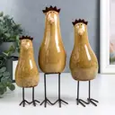 Набор сувениров интерьерных 3 шт "Семейство курочек" 22x5x5 см