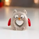 Сувенир интерьерный "Совёнок красные крылышки сердечко" 7x3.7x8.1 см