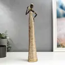 Сувенир интерьерный "Африканка с кувшином в золотом наряде - геометрия" 37.5x7.7x6.2 см