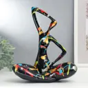 Сувенир интерьерный "Девушка - йога" чёрная, брызги краски 29x15.5x26 см