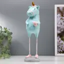 Сувенир интерьерный Единорожек с сердечком на длинных ножках 27x7x7 см