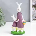 Сувенир интерьерный "Зайцы - мама и дочка" 19x5.8x9 см