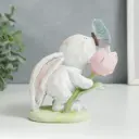 Сувенир интерьерный "Зайка с тюльпаном и бабочкой на носу" 14.5x11.5x7 см
