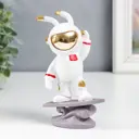 Сувенир интерьерный "Заяц-астронавт в наушниках на сёрфе" 15x7.5 см