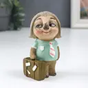 Сувенир интерьерный "Ленивец с чемоданчиком" 9.5x4.5x6 см