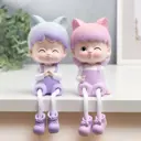Сувенир интерьерный "Малыш/Малышка-кошка небесная с длинными ножками" набор 2 шт 19x6x6.5 см