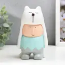 Сувенир интерьерный "Малыш в шапке белого медведя" 15x8.5x8.5 см