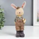 Сувенир интерьерный "Милый зайчик в комбинезоне и шляпе, с книгой" 23.5x8.5 см