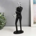 Сувенир интерьерный "Саксофонист" чёрный с серебром 30x6.5x10 см