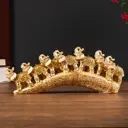 Сувенир интерьерный "Семь слонов на бивне" резной 10x24x3.5 см