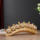 Сувенир интерьерный "Семь золотых слонов на золотом бивне" 11.5x29.5x3.8 см