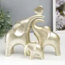 Сувенир интерьерный "Семья слонов с сердцем" белое золото 7.5x8.5x8.5 15.5x11x11 21.5x16x16 см
