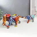 Сувенир интерьерный "Слон и слонёнок" граффити набор 2 шт 12x8.5x26 см 8.8x5.5x17 см