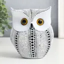 Сувенир интерьерный "Филин - точки" белая 13x15 см