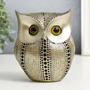 Сувенир интерьерный "Филин - точки" зелёное золото 13x15 см