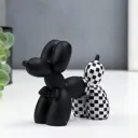 Сувенир интерьерный "Чёрный воздушный шарик - собака, шахматка" 9x4.5x11 см