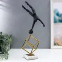 Сувенир интерьерный "Гимнаст на кубе" чёрный с золотом 50x14x27.5 см