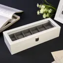 Шкатулка под часы 6 отделений "Стиль" белая 12.7x8x33 см
