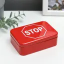 Шкатулка универсальная прямоугольная "Дорожный знак - Stop" 3.1x6.6x9.5 см