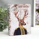 Шкатулка-книга универсальная "Олень в мундире" текстиль 19x14x4 см