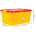Ящик для игрушек 60x40.4x45 см 44 л пластик с крышкой цвет жёлто-красный