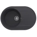 Врезная мойка Domaci Солерно DN 750-08 75x50x20 см кварц цвет черный/жасмин