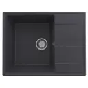 Врезная мойка Domaci Солерно DP 650-08 65x50x20 см кварц цвет черный/жасмин