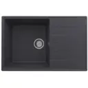 Врезная мойка Domaci Солерно DP 780-08 78x50x20 см кварц цвет черный/жасмин