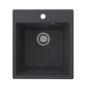 Врезная мойка Domaci Солерно DF 425-08 42.50x48.50x20 см кварц цвет черный/жасмин