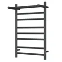 Полотенцесушитель электрический Bauedge Stil Shelf П7 500x800 мм 117 Вт с полкой лесенка цвет черный матовый
