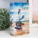 Шкатулка сейф-книга "Лодка на берегу моря" 21x13x5 см