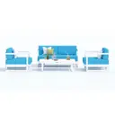 Садовая мебель для отдыха Ideal patio outdoor style Silena blue алюминий серый:стол, диван, 2 кресла