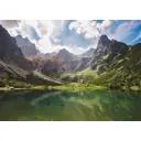 Латексные флизелиновые фотообои Озеро в горах (фактура Песок) 389x280 см