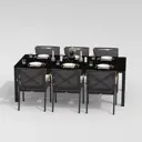 Садовая мебель для отдыха Ideal patio Outdoor style Cana Festa 220 Plus dark алюМиний темно-серый:стол, 6 стульев